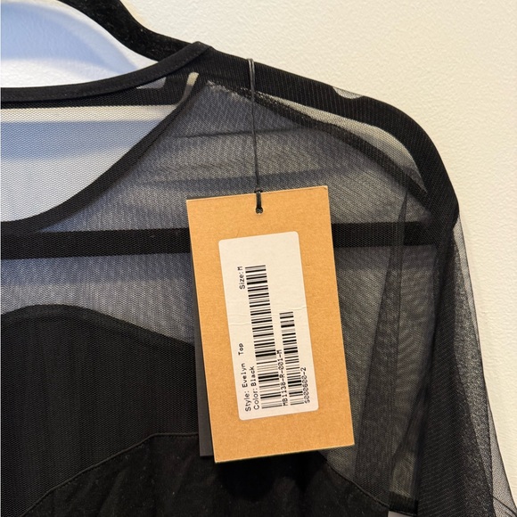 Chic Black Mesh Marcella Long Sleeve Top - Picture 3 of 7